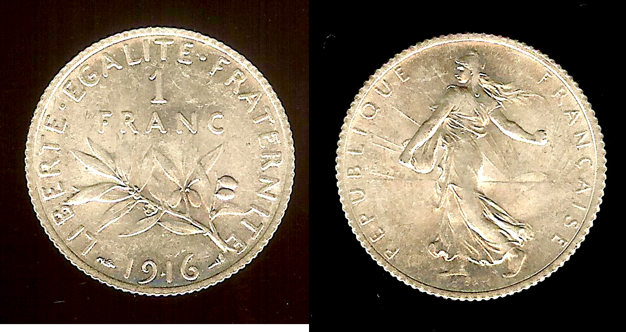1 franc Semeuse 1916 BU
